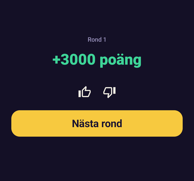 Round result showing plus 3000 points