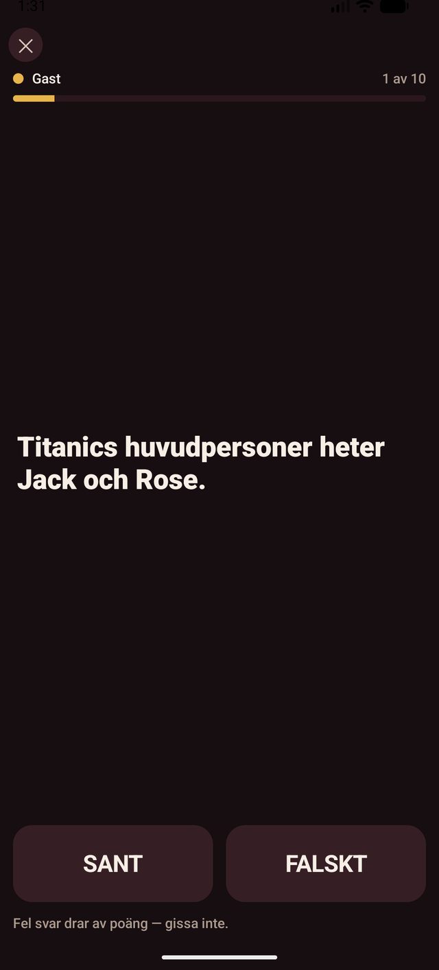 A true or false statement about Titanic